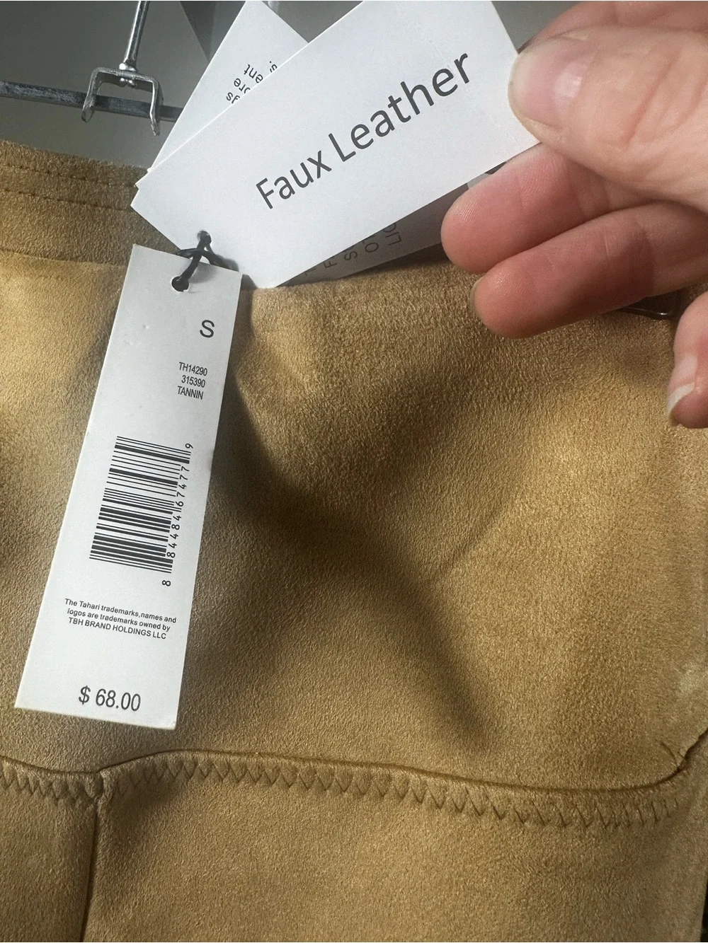 J152. Tahari- Women’s Suede-Look High-Waist Leggings in Tan - Picture 3 of 6